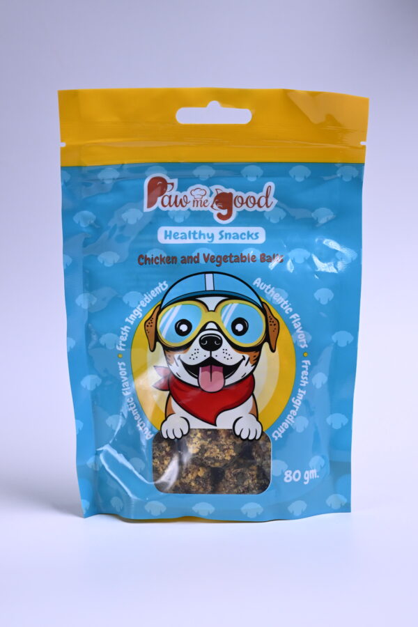 Paw Me Good Chicken and Vegetable Balls healthy dog snacks